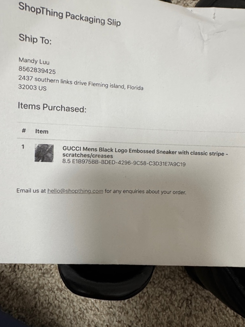 Gucci Black Leather Men’s Low-Top Sneaker with Red and Green Web - Picture 5 of 5